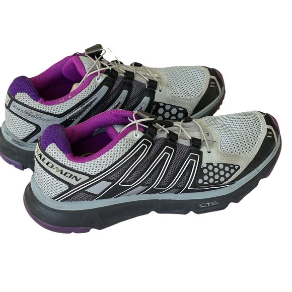 Size 10 Salomon XR Mission 1 Women Running Hiking Shoes Gray  & Purple - Picture 1 of 8